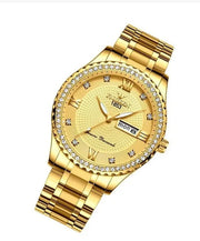 Waterproof Gold Men's Watch Classic Stainless Steel Quartz Analog Business Gift